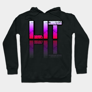 Lit - Graphic Typography - Funny Humor Sarcastic Slang Saying - Pink Gradient Hoodie